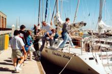 The day starts as the crew boards Cheshire Lady